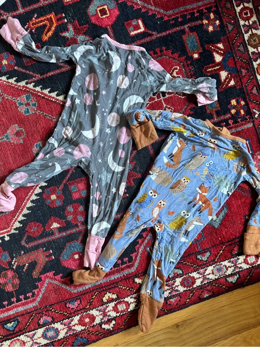 Little Sleepies zip-up footed pajamas duo